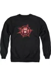 Gildan Green Lantern Red Glow Adult Crewneck Sweatshirt In Black