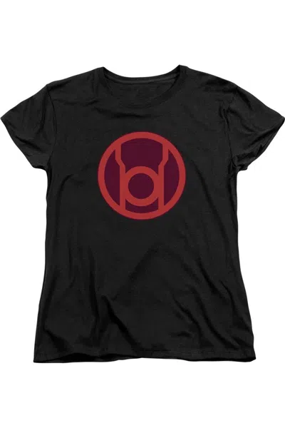 Gildan Green Lantern Red Symbol Short Sleeve Womens Tee / T-shirt In Black