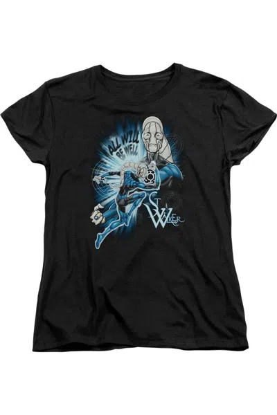 Gildan Green Lantern Saint Walker Short Sleeve Womens Tee / T-shirt In Black
