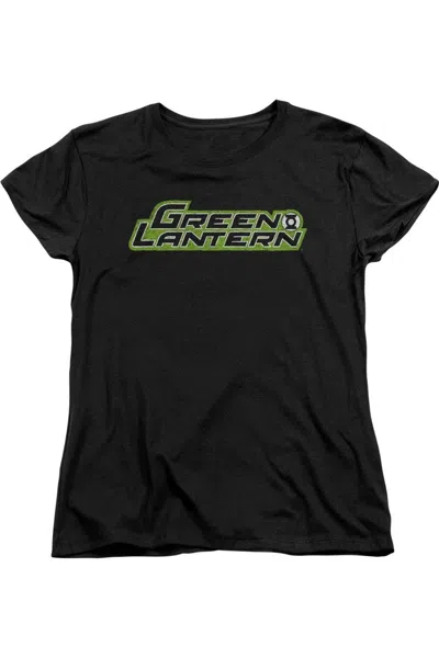 Gildan Green Lantern Scribble Title Short Sleeve Womens Tee / T-shirt In Black