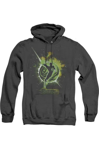 Gildan Green Lantern Shadow Lantern Adult Heather Hoodie / Hooded Sweatshirt In Black