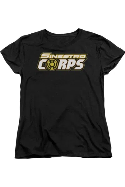 Gildan Green Lantern Sinestro Corps Logo Short Sleeve Womens Tee / T-shirt In Black