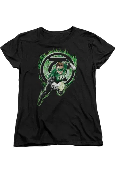 Gildan Green Lantern Space Cop Short Sleeve Womens Tee / T-shirt In Black