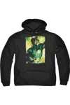 Gildan Green Lantern Up Up Adult Pull Over Hoodie / Hooded Sweatshirt In Black