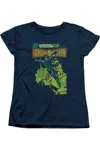 Gildan Green Lantern Vintage Cover Short Sleeve Womens Tee / T-shirt In Blue