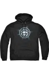 Gildan Green Lantern White Glow Adult Pull Over Hoodie / Hooded Sweatshirt In Black