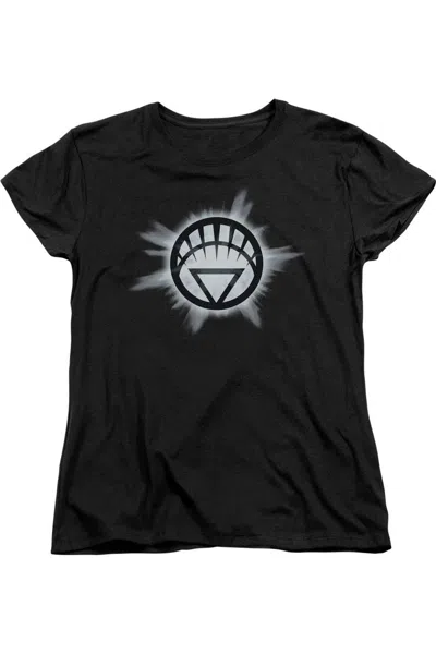 Gildan Green Lantern White Glow Short Sleeve Womens Tee / T-shirt In Black