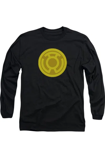 Gildan Green Lantern Yellow Symbol Long Sleeve Adult Tee / T-shirt In Black