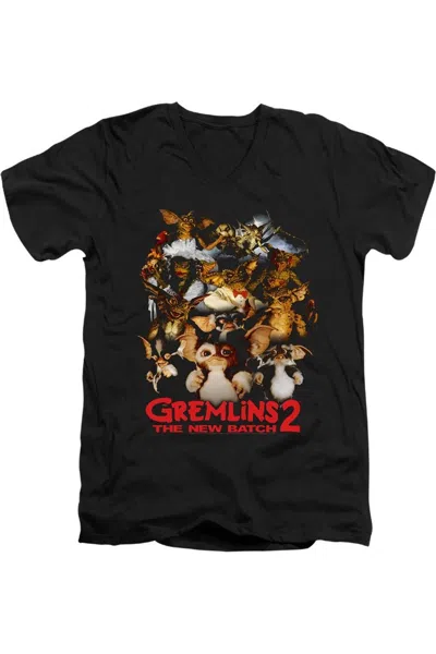 Gildan Gremlins 2 Goon Crew Short Sleeve Adult V Neck Premium Cotton Tee / T-shirt In Black