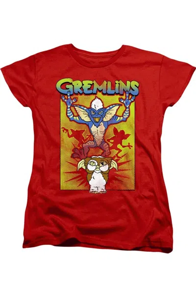 Gildan Gremlins Be Afraid Short Sleeve Women´s Tee / T-shirt In Red