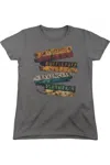 Gildan Harry Potter Burnt Banners Short Sleeve Womens Tee / T-shirt In Pink