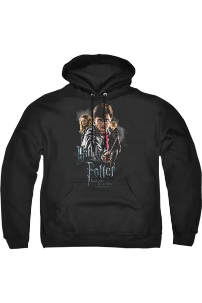 Gildan Harry Potter Deathly Hollows Cast Adult Pull Over Hoodie / Hooded Sweatshirt In Black