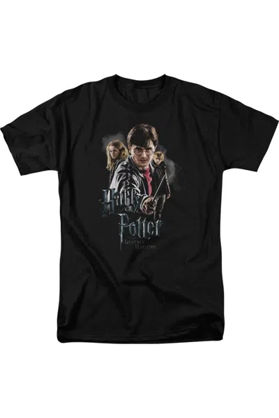 Gildan Harry Potter Deathly Hollows Cast Short Sleeve Adult Tee / T-shirt In Black