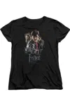 Gildan Harry Potter Deathly Hollows Cast Short Sleeve Womens Tee / T-shirt In Black