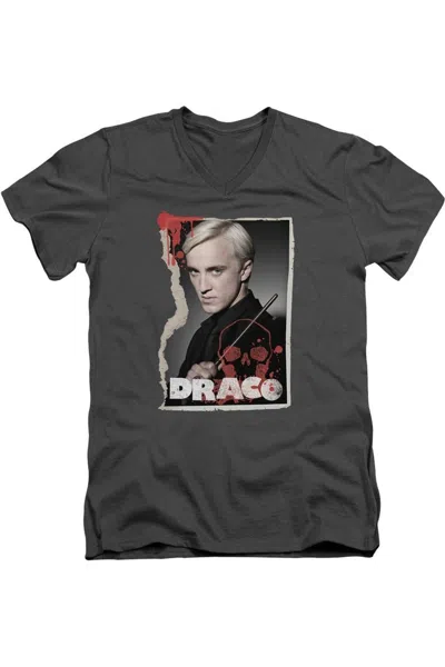 Gildan Harry Potter Draco Frame Short Sleeve Adult V Neck Premium Cotton Tee / T-shirt In Pink