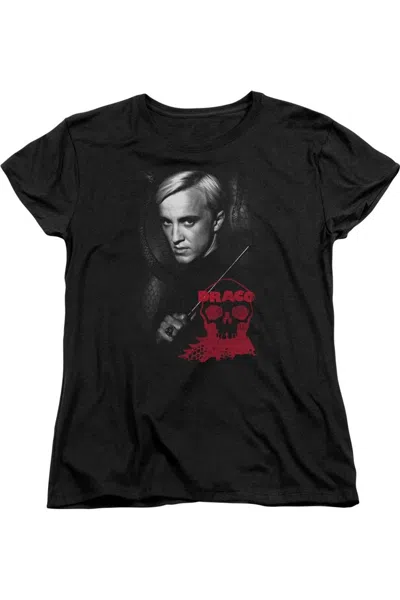 Gildan Harry Potter Draco Portrait Short Sleeve Womens Tee / T-shirt In Black