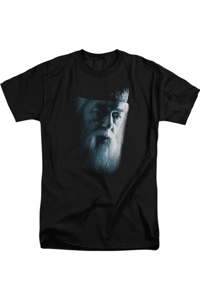 Gildan Harry Potter Dumbledore Face Short Sleeve Adult Tall Tee / T-shirt In Black