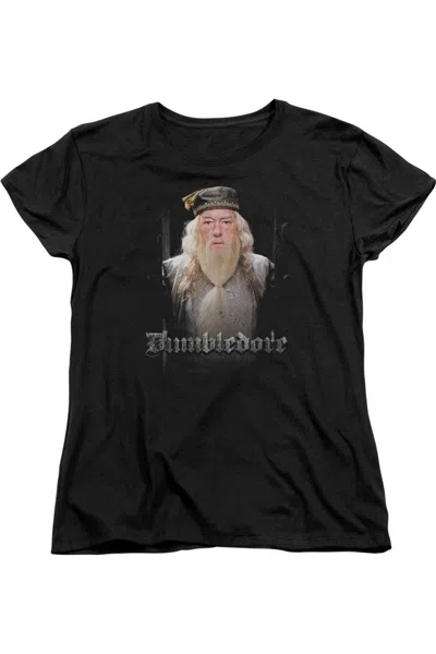 Gildan Harry Potter Dumbledore Short Sleeve Womens T-shirt In Black