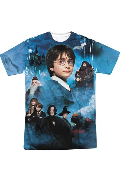 Gildan Kids' Harry Potter First Year (front/back Print) Short Sleeve Youth Poly Crew Tee / T-shirt In Blue