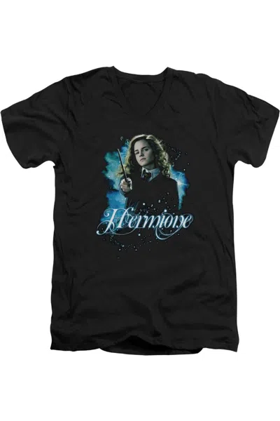 Gildan Harry Potter Hermione Ready Short Sleeve Adult V Neck Premium Cotton Tee / T-shirt In Black