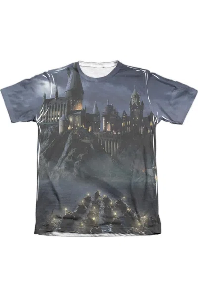 Gildan Harry Potter Hogwarts Adult Poly/cotton Short Sleeve Tee / T-shirt In White