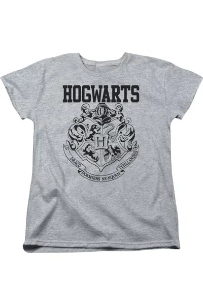 Gildan Harry Potter Hogwarts Athletic Short Sleeve Womens Tee / T-shirt In Gray
