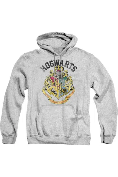 Gildan Harry Potter Hogwarts Crest Adult Pull Over Hoodie / Hooded Sweatshirt In Gray