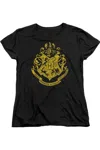 Gildan Harry Potter Hogwarts Crest Short Sleeve Women´s Tee / T-shirt In Black