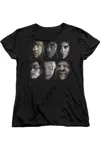 Gildan Harry Potter Horizontal Heads Short Sleeve Womens Tee / T-shirt In Black