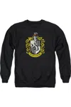 Gildan Harry Potter Hufflepuff Crest Adult Crewneck Sweatshirt In Black