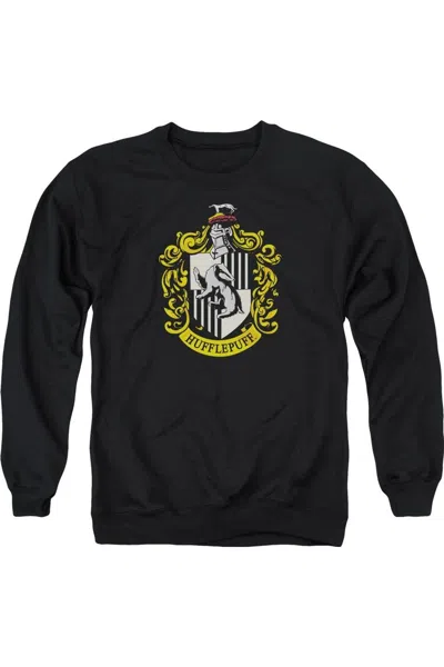 Gildan Harry Potter Hufflepuff Crest Adult Crewneck Sweatshirt In Black