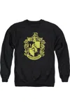 Gildan Harry Potter Hufflepuff Crest Adult Crewneck Sweatshirt In Black