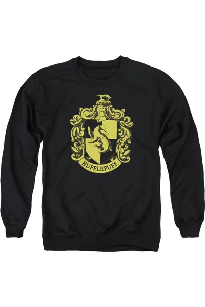 Gildan Harry Potter Hufflepuff Crest Adult Crewneck Sweatshirt In Black