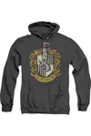 Gildan Harry Potter Hufflepuff Crest Adult Heather Hoodie / Hooded Sweatshirt In Black
