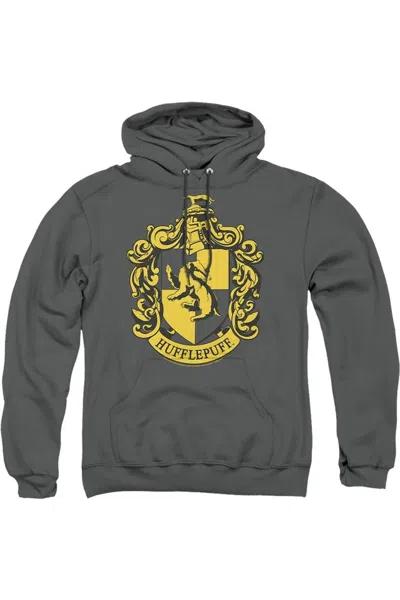 Gildan Harry Potter Hufflepuff Crest Adult Pull Over Hoodie / Hooded Sweatshirt In Pink