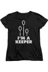 Gildan Harry Potter Keeper Short Sleeve Womens Tee / T-shirt In Black