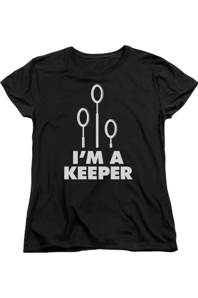 Gildan Harry Potter Keeper Short Sleeve Womens Tee / T-shirt In Black