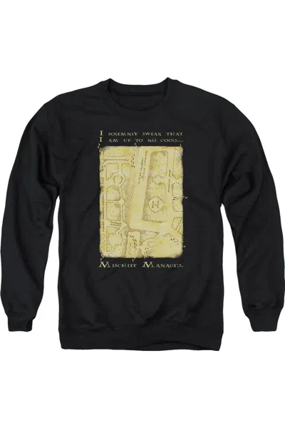 Gildan Harry Potter Marauders Map Interior Words Adult Crewneck Sweatshirt In Black