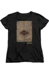 Gildan Harry Potter Marauders Map Words Short Sleeve Womens Tee / T-shirt In Black