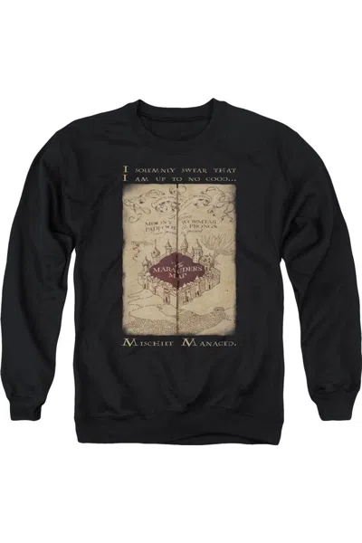 Gildan Harry Potter Marauders Map Words Adult Crewneck Sweatshirt In Black