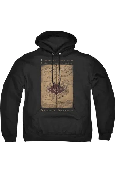 Gildan Harry Potter Marauders Map Words Adult Pull Over Hoodie / Hooded Sweatshirt In Black