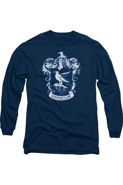 Gildan Harry Potter Ravenclaw Crest Long Sleeve Adult Tee / T-shirt In Blue