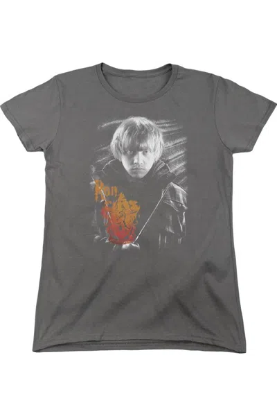 Gildan Harry Potter Ron Portrait Short Sleeve Womens Tee / T-shirt In Pink