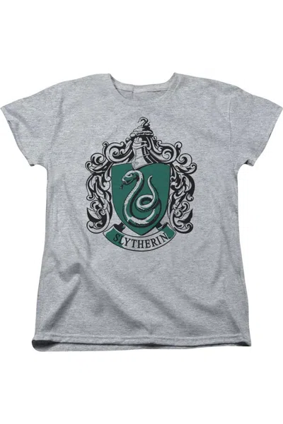 Gildan Harry Potter Slytherin Crest Short Sleeve Womens Tee / T-shirt In Gray