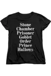 Gildan Harry Potter Titles Short Sleeve Womens Tee / T-shirt In Black