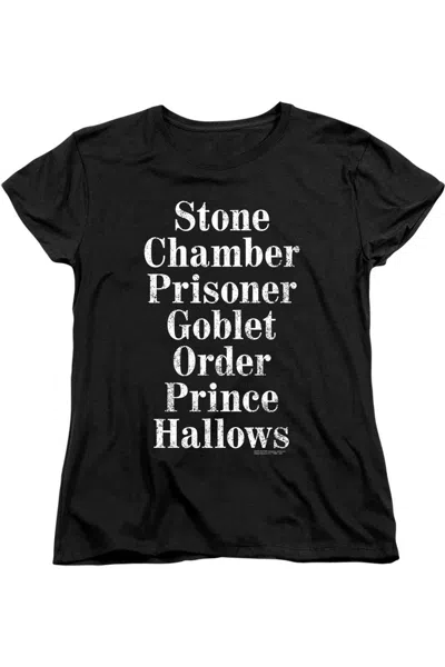Gildan Harry Potter Titles Short Sleeve Womens Tee / T-shirt In Black