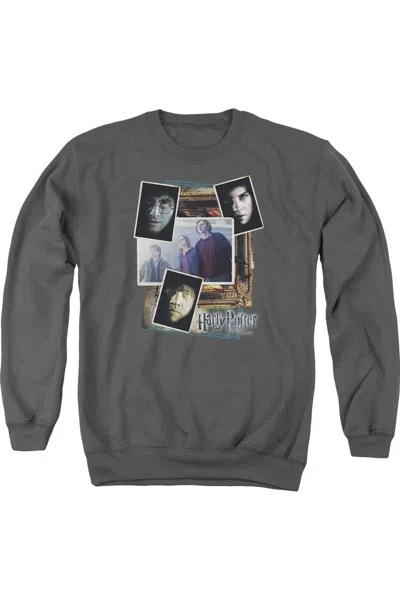 Gildan Harry Potter Trio Collage Adult Crewneck Sweatshirt In Gray