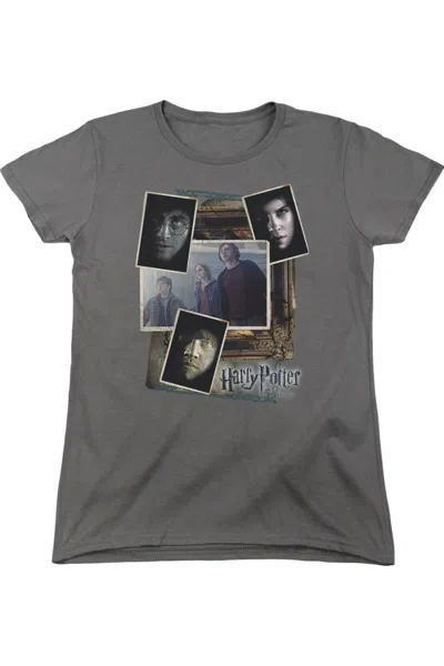 Gildan Harry Potter Trio Collage Short Sleeve Womens Tee / T-shirt In Gray