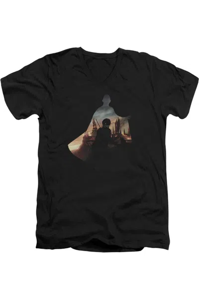 Gildan Harry Potter Voldemort Looms Short Sleeve Adult V Neck Premium Cotton Tee / T-shirt In Black