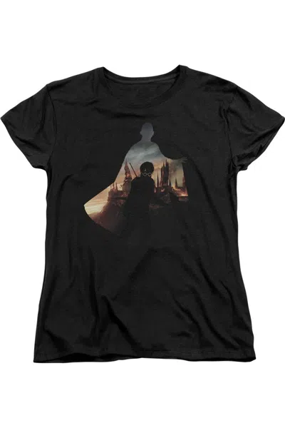 Gildan Harry Potter Voldemort Looms Short Sleeve Womens Tee / T-shirt In Black